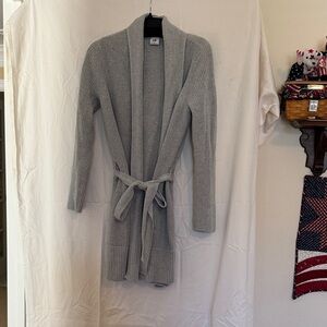 CAbi Gray Knit Wrap Cardigan